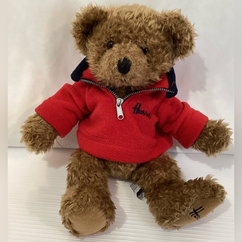 Vintage Harrods Teddy Bear 2002 Plush Brown with Red Sweatshirt